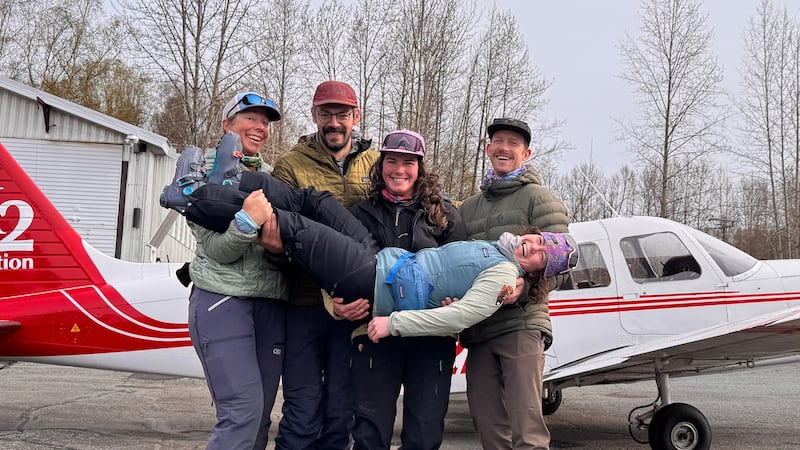VIP Christina Dale, VIP Dan Bissinger, Ranger Chelsea Bomba and VIP Tyler Meyers prepare to...